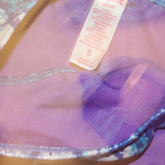 Purple & Blue 2 Pcs Justice Bikini Swimsuit Size 5 New - Picture 2 of 3